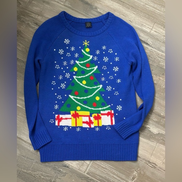 L.O.L. Vintage Sweaters - L.O.L. Vintage Royal Blue Christmas Tree Sweater